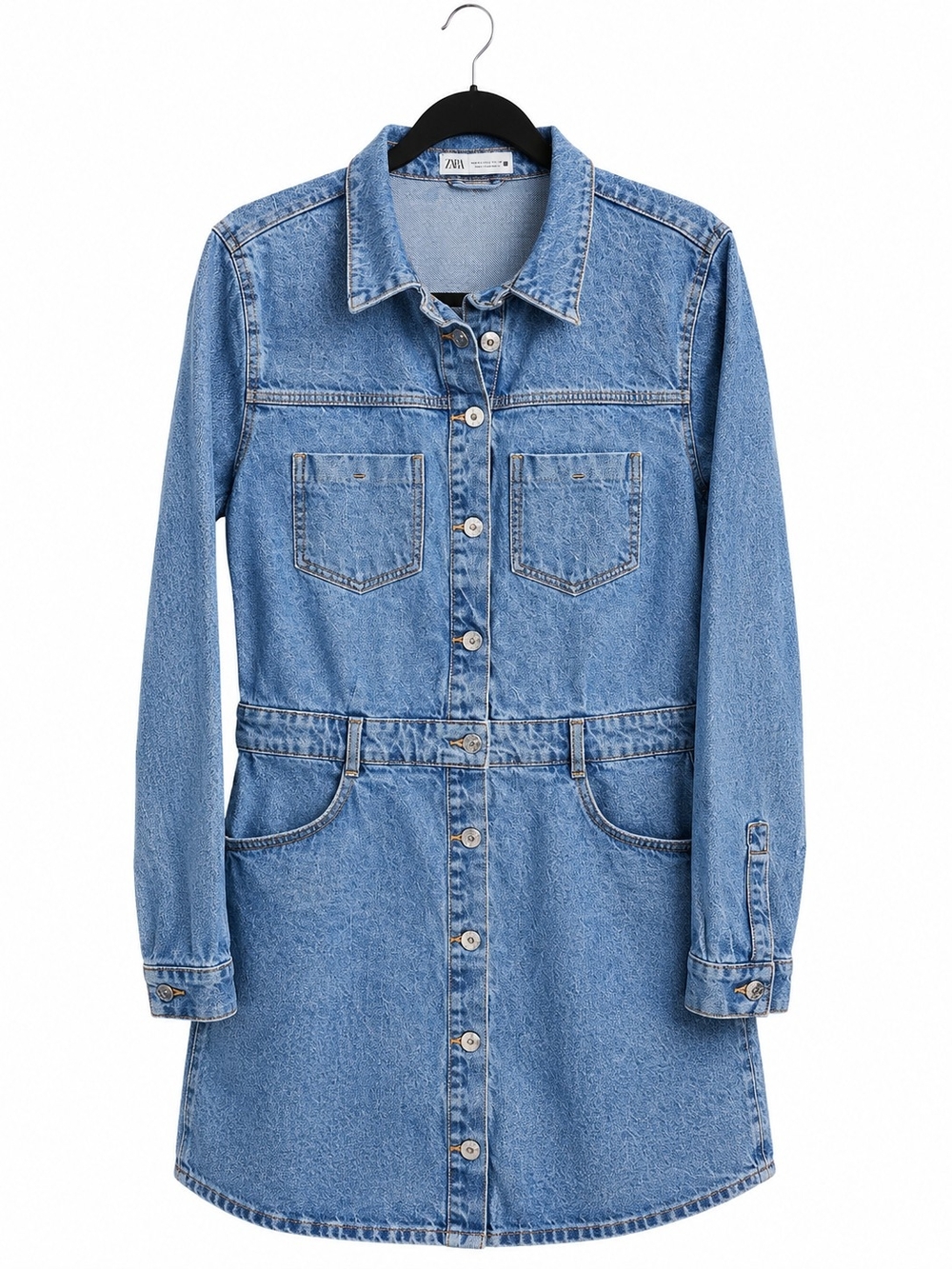 Zara Light Wash Denim Dress